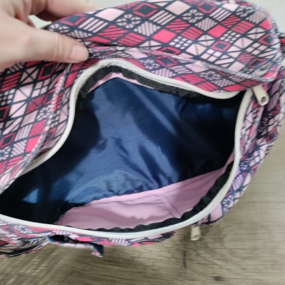 KAVU Original Rope Sling Bag Crossbody Backpack Shades Pink Abstract Diamonds - Picture 4 of 5